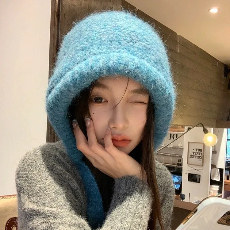 New Knitted Winter Crochet New Warm Fashion Versatile Leisure Thick Women for Beanie Cap Knit Personality Hat Style Girls Gift