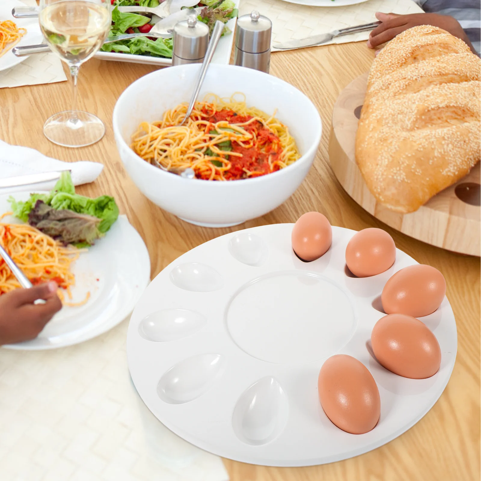 

Deviled Egg Tray Plates for Eggs Trays Party Simple Rack Seafood Melamine Platter Storage Holder Mustard