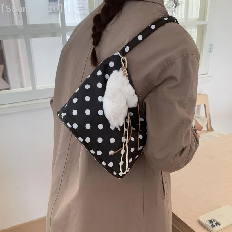 【SSummer10】Oxford Cloth Shoulder Bag Polka Dot Large Capacity Tote Bag Lightweight Multi-color Handbag Women's Gift【SS】 4