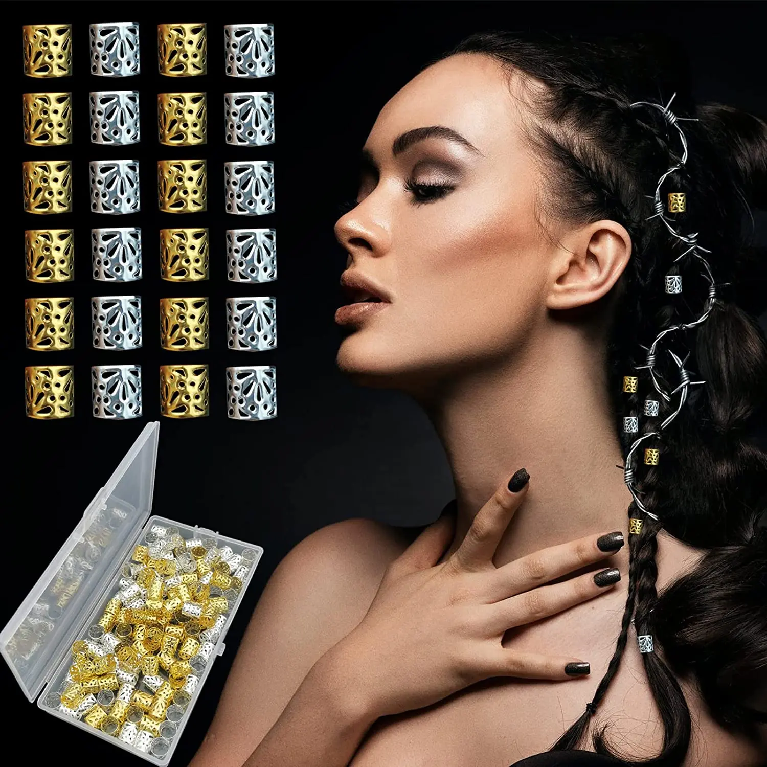 Silver Hair Accessories Braids | Gold Hair Accessories Braids - 100pcs  Colorful Hair - Aliexpress