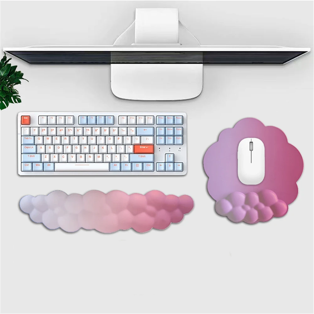 

For Des Keyboard Wrist Rest Mouse Pad Arm Wrist For Gaming Non-slip Base Memory Foam Cloud Keyboard Wrist Pad Typing Wrist Guard