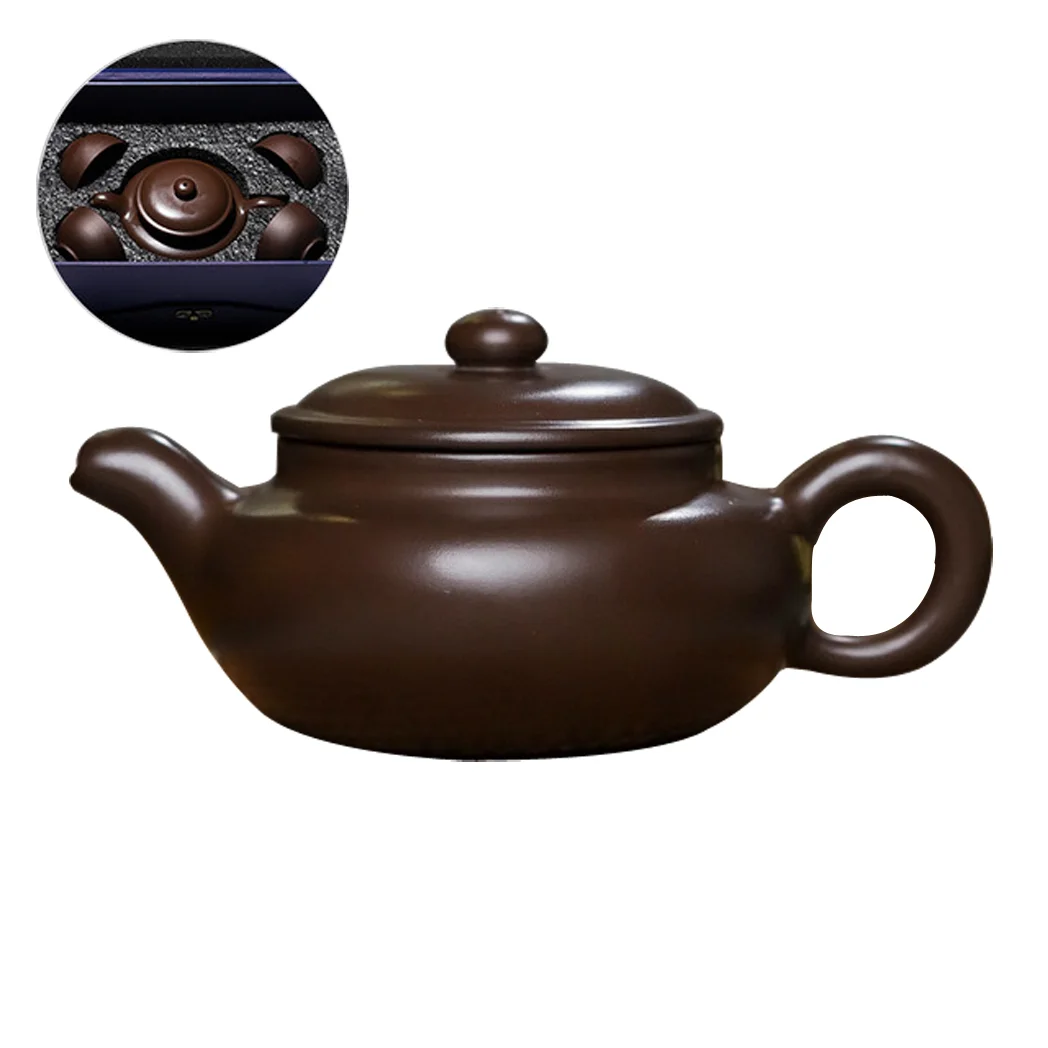 Purple Clay Teapot, Chinese Zisha Clay Teapot with 4 Small Tea Cups(200ML/6.76fl oz)