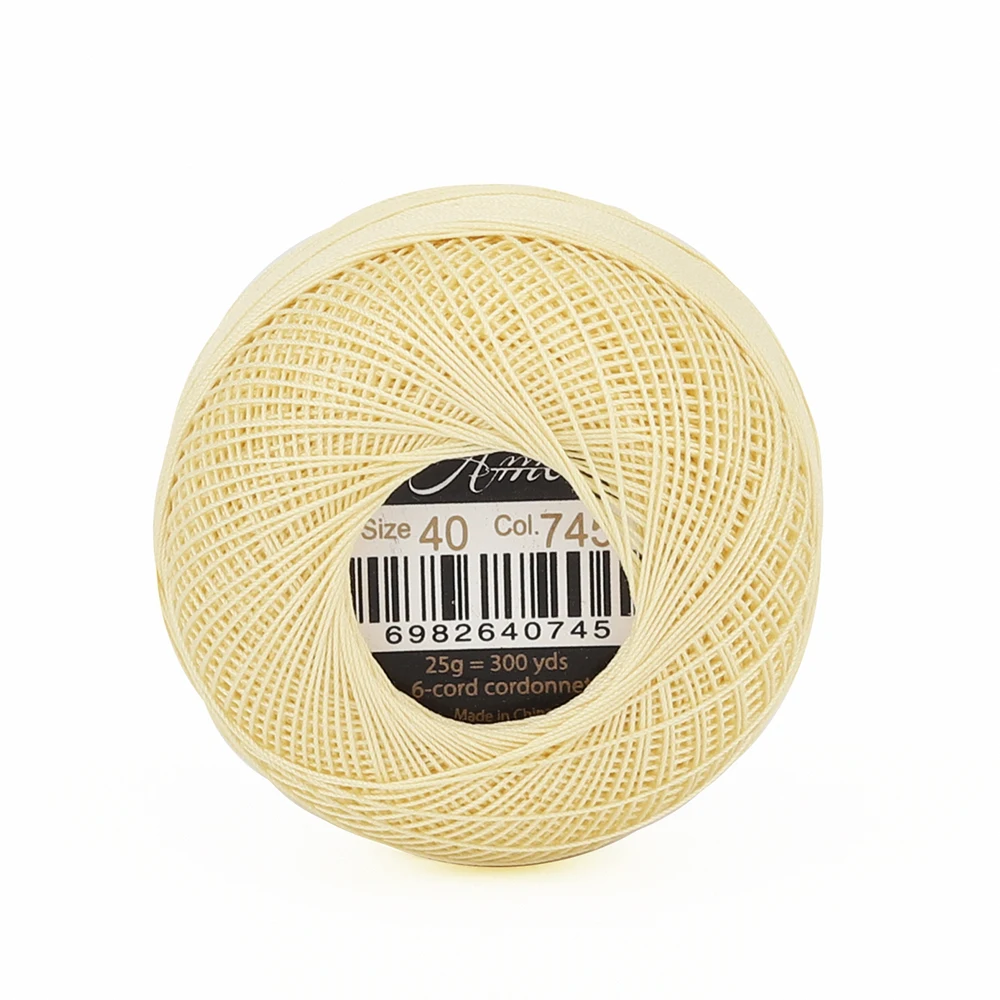 Premium 40-Size Double Mercerized Egyptian Cotton Crochet Thread – Perfect for Tatting Projects, 25g Ball, 300 Yards, Available in 56 Vibrant Colors