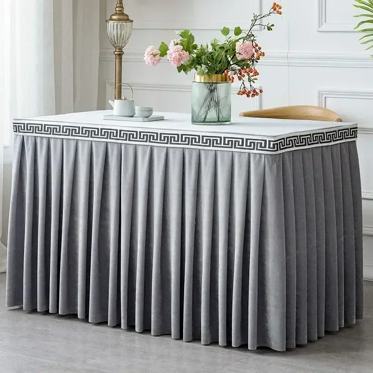 

2024 New Table cloth polyester tablecloth round table cloth circular solid gray22