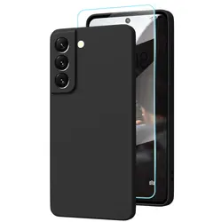 Premium Silicone Shockproof Phone Case with Tempered Glass - A02 5G (Case With Glass)