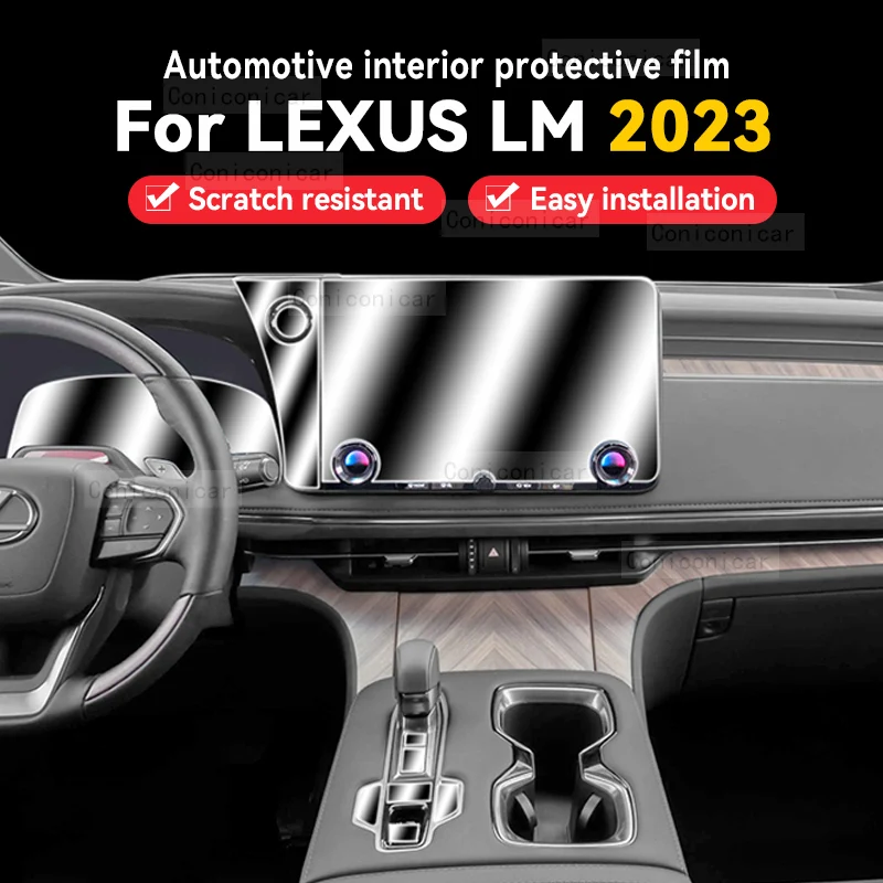 

For LEXUS LM 2023 Gearbox Panel Dashboard Navigation Automotive Interior Protective Film TPU Anti-Scratch Accessories