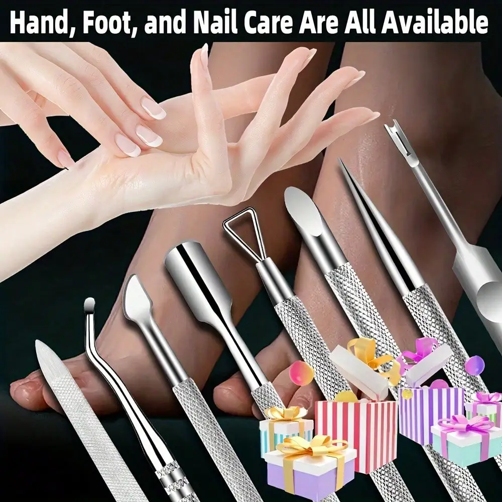 Stainless Steel Stratum Corneum Remover Set Foot Repair Nail Polishing and Dead Skin Trimming Set Suitable for Home and Salon