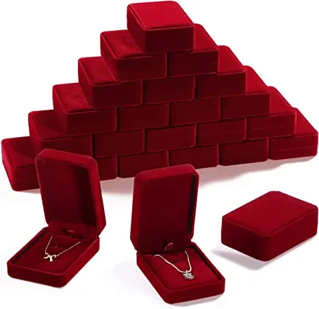 

24 шт. Подвеска для ожерелья бархатная коробка для хранения ювелирных изделий чехол кольцо серьги искусственное жемчужное ожерелье держатель подарок