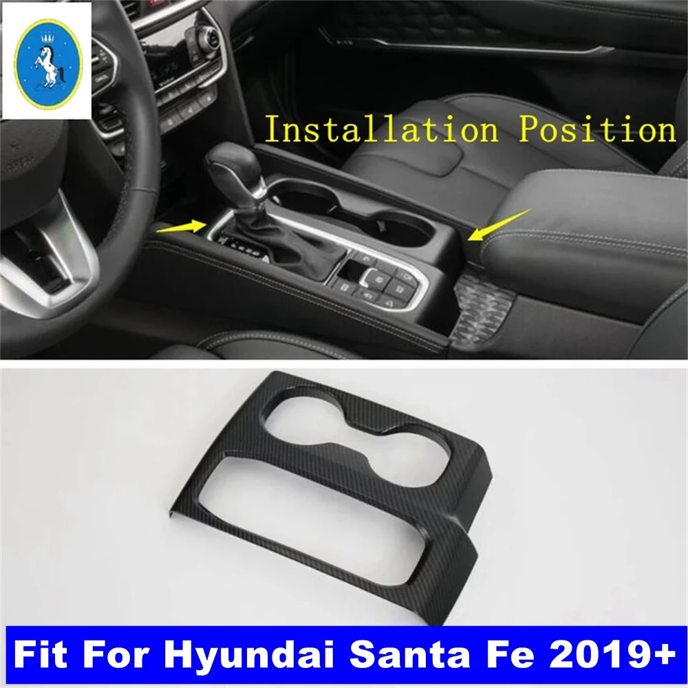 

Inner Middle Gear Shift Stall Paddle Water Cup Hold Cover Trim Fit For Hyundai Santa Fe 2019 - 2021 Car Interior Accessories