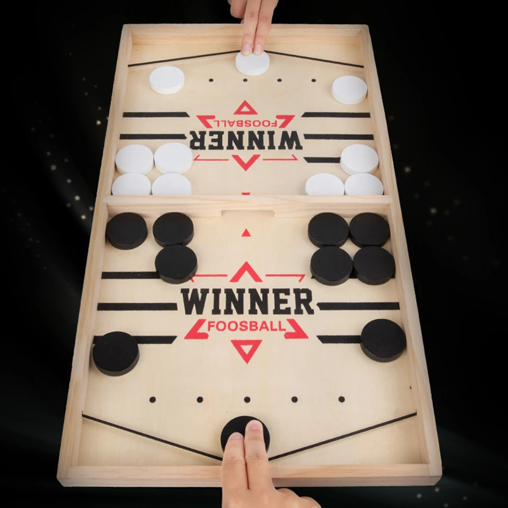 Wooden Chessboard Toys Parent-child Interaction Fun Fast Sling Puck Game Double-player Battle Children Gifts Kids Indoor Games 4