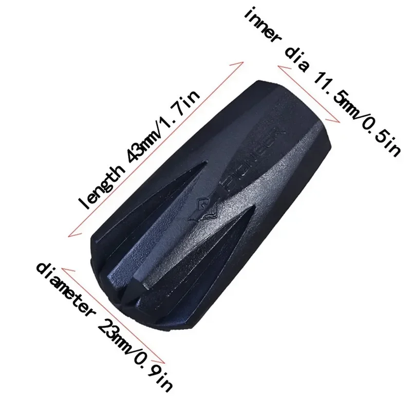 4pcs Thicken Trekking Poles Anti-Slip Rubber Tips Black Hiking Walking Sticks Tips Protector Alpenstocks Head Protection Parts 2