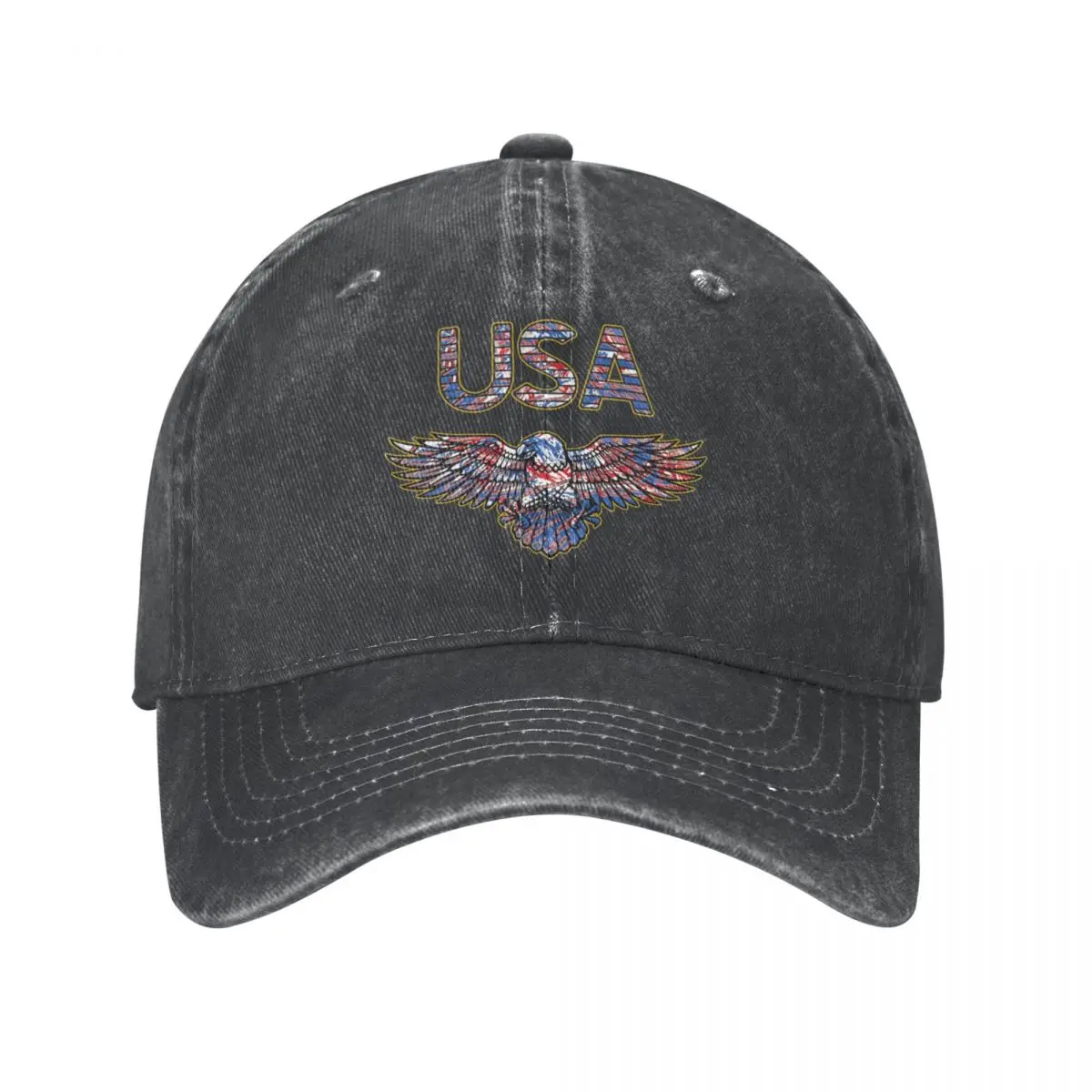 

U.S.A. Eagle-Red White and Blue with Gold Outline Baseball Cap Hip Hop Military Cap Man Anime Women'S Hats 2023 Men'S