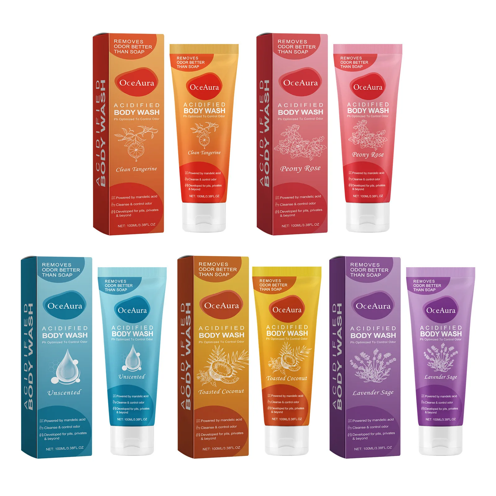 OceanAura Shower Gel Series Cleanses the Body and Skin, Leaving a Lasting Fragrance and Moisturizing, Smooth supple Skin