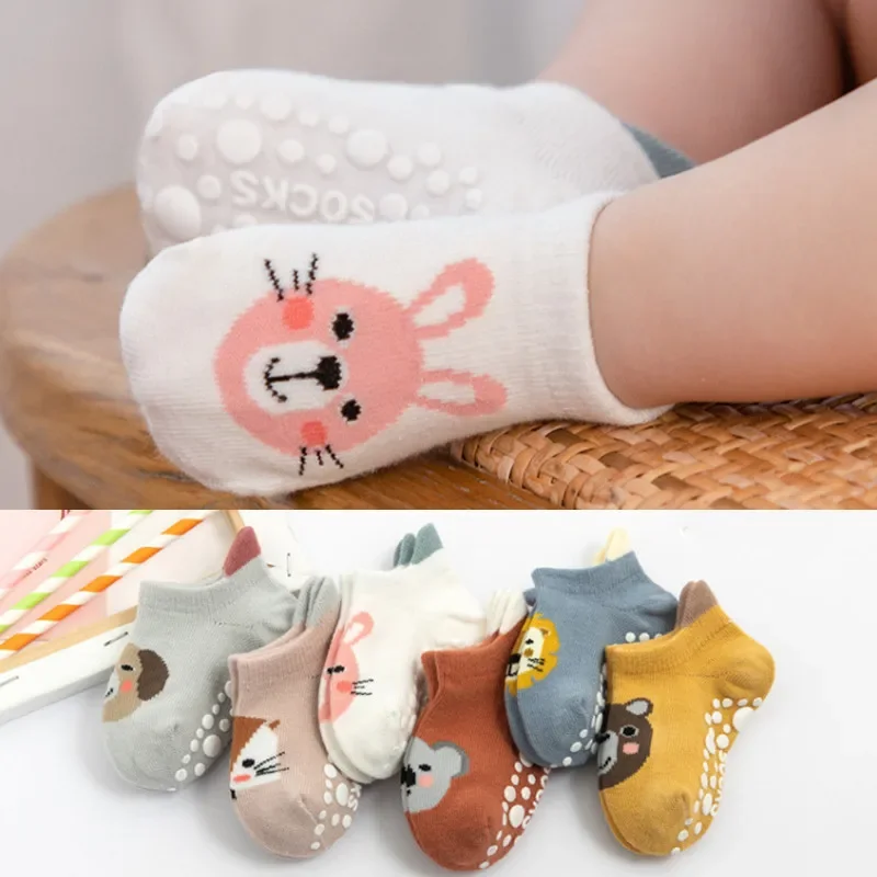 

2Pairs Spring Autumn Baby Socks Animal Style Indoor Infant Non Slip Floor Shoes Breathable Kids Sock Shoes Toddler Cotton Socks