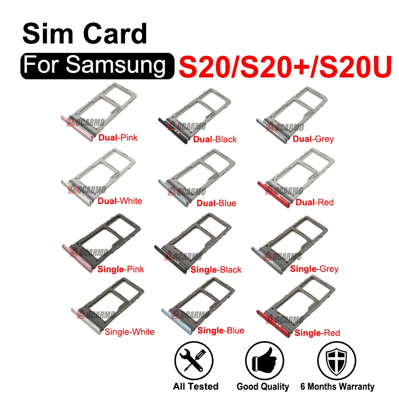 Per Samsung Galaxy S20 Ultra Sim Card S20 + S20 Plus Singolo E Doppio Vassoio Sim Supporto Microsd Parte Di Ricambio Per Slot Nano