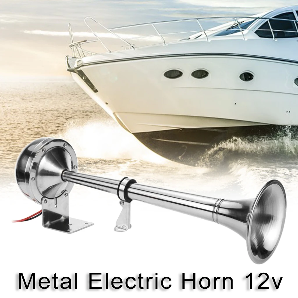 Klaxon Bateau 12V 328dB Acier Inoxydable - Trompette Simple Puissante Pour Yachts RV Camions