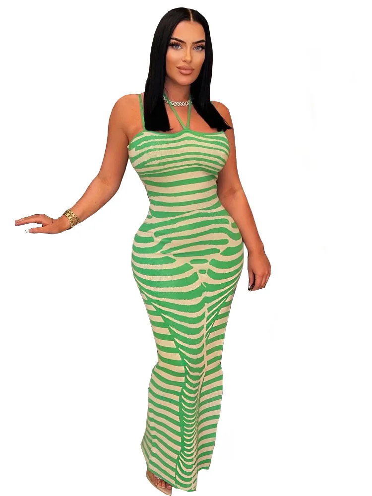 

Женское трикотажное платье в рубчик, длинное облегающее платье для выпускного вечера без рукавов, одежда для ночного клуба, вечерние платья, праздничные пляжные платья