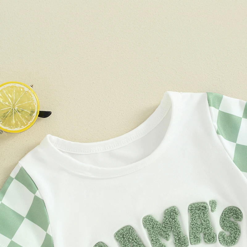 Toddler Kids Baby Boys Summer Clothes Fuzzy Letter Embroidery Contrast Color Short Sleeve T-Shirts Tops Shorts 2pcs Clothes Sets