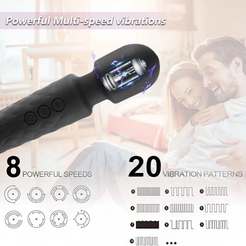 Magic Wand Toys for Adults 18 Masturbator Clitoris Stimulator Vibrators Sex Toys for Women Powerful Body Massge