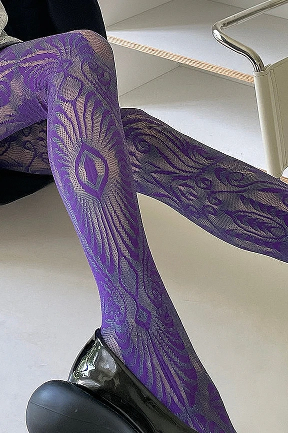 2000s Hollow Lace Cobweb Texture Pantyhose Colorful Stockings Y2k Sexy Stockings