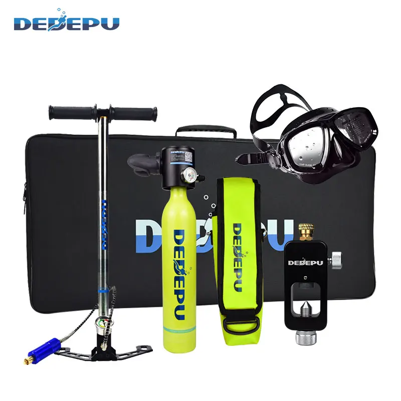 DEDEPU Mini Scuba Tank Diving Equipment Underwater Diving Cylinder Inflator 0.5L Outdoor Oxygen Tank 5-10 Minutes Spearfishing dedepu scuba diving regulator matching aluminum cylinder gas use small scuba tank equipment 1l capability