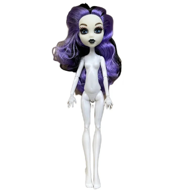 Joints Movable Monstering Doll Body White Beige Brown Purple Skin Doll Parts Toys Soft Colorful Hair Doll Heads Girl Toy Figures