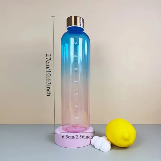 1000ML Portable BPA-Free Gradient Water Bottle - 1pc PC Material, Sealable, High Aesthetic Sports Flask for Outdoor Activities 3