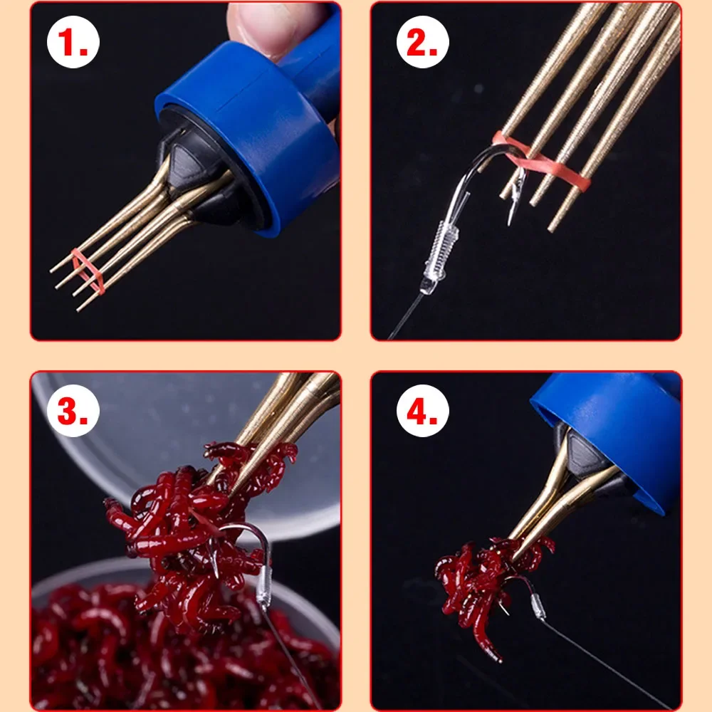 Quick Maggots Feeder Hook Clip Red Worm Feeding Device Simple thumbnail 5