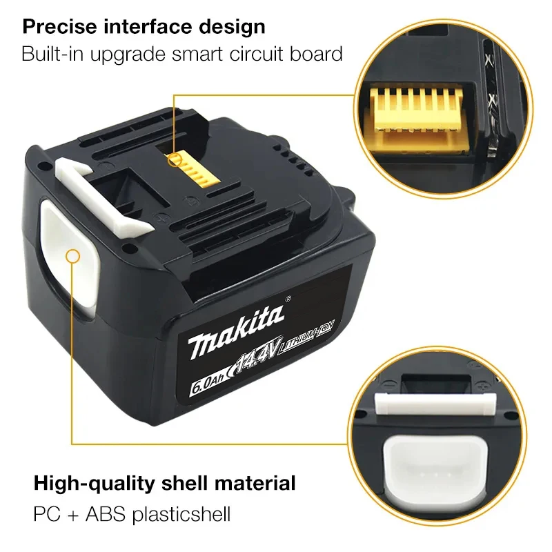 

14.4V 5.0Ah Rechargeable Li-Ion Battery, for Makita BL1815 BL1830 BL1850 BL1860 LXT400 194205-3 Cordless Power Tools Battery