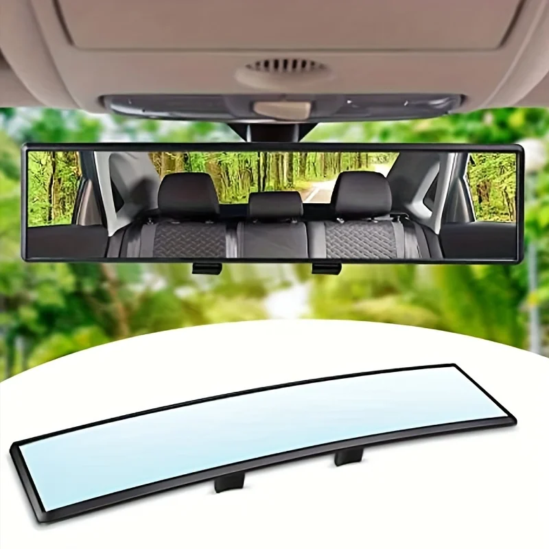 Wide-Angle Anti-Glare Rearview Mirror with Auxiliary Reversing Lens