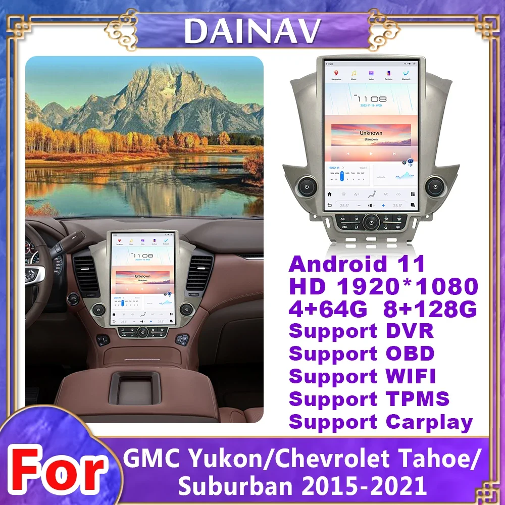 

Android 11 For GMC Yukon / Chevrolet Tahoe / Suburban 2015-2021 Car Radio GPS Navigation Head Unit DVD Player Car Stereo Receive