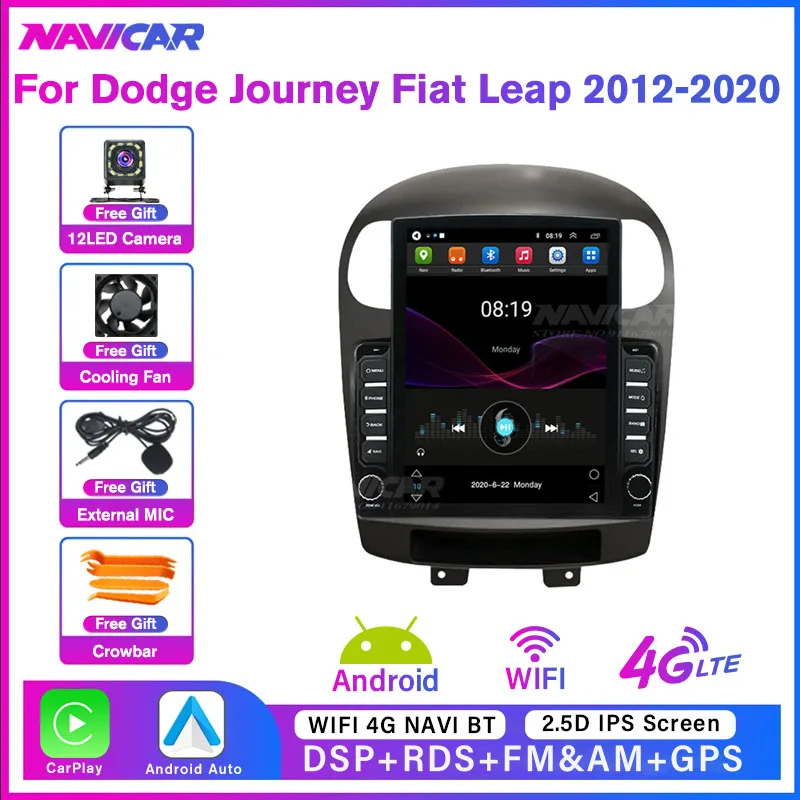 

Автомагнитола 2DIN Android 10 для Dodge Journey Fiat Leap 2012-2020, автомобильный мультимедийный видеоплеер, автомобильный стереоприемник Carplay DSP 4G