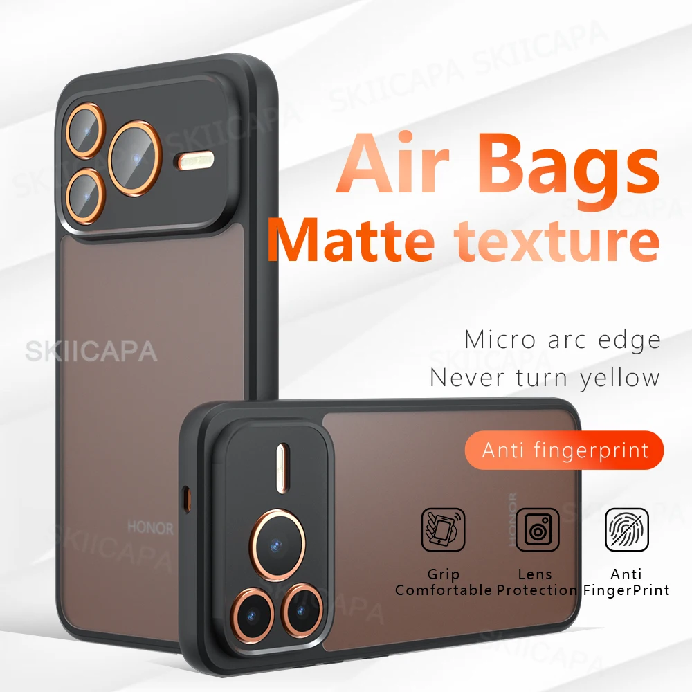 Matte Clear Shockproof Phone Case with Acrylic PC + TPU Bumper