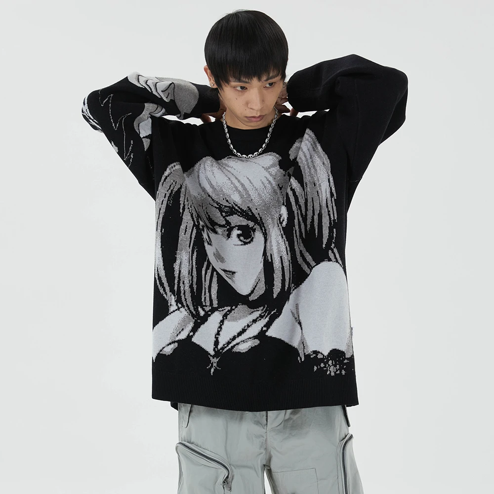 Anime Kawaii Winter Men Gothic Clothes Goth Man Sweater Men's
