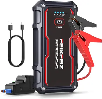 FEIKFEIZ Power Bank per avviamento di emergenza per auto, corrente di picco 4000 A 21800 mAh, adatto per batterie per auto da 12 V (fino a 8,0 litri di benzina e 6,5 litri Di