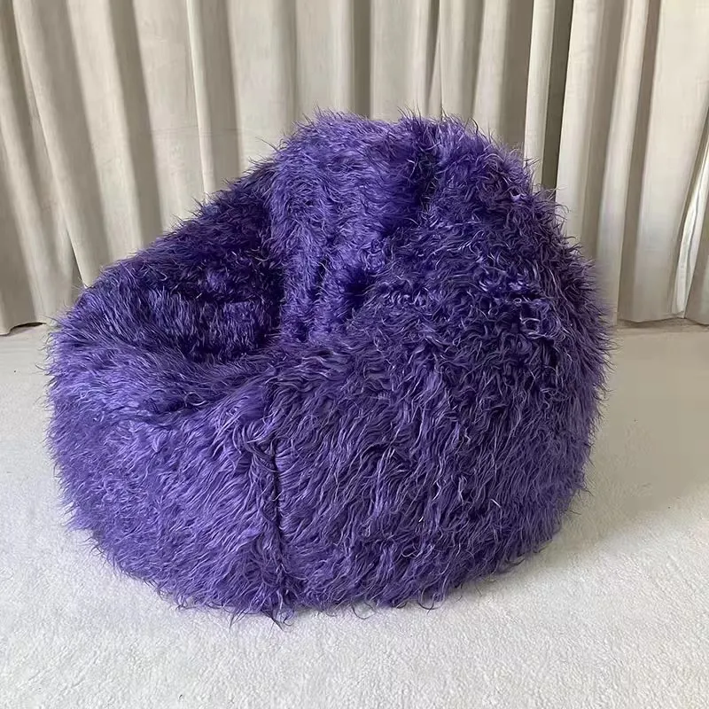 Super soft long hair flannel casual bean bag lazy sofa chair