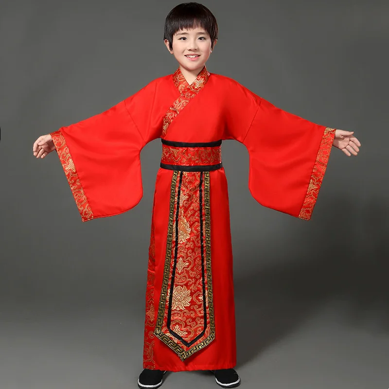 Baby Dress Boy Cosplay Ancient Perform Stage Outfit Long Kids Tang Dresses Children Hanfu Costumes Traditional Chinese Clothing