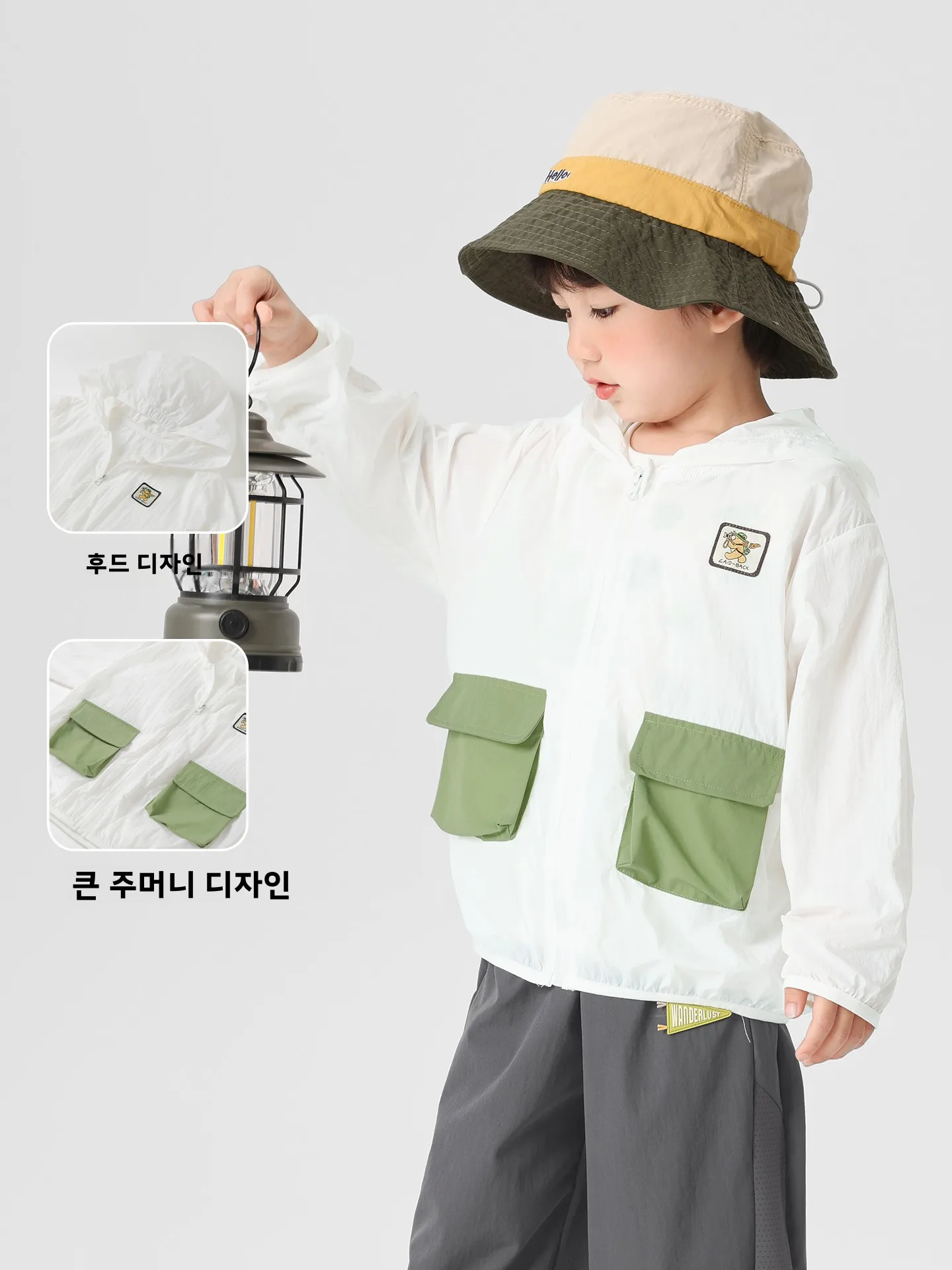 소년용 속건 경량 여름 자외선 차단 의류 흰색 상의 아동 야외복 옷 나일론 원단 키즈 스킨 의류