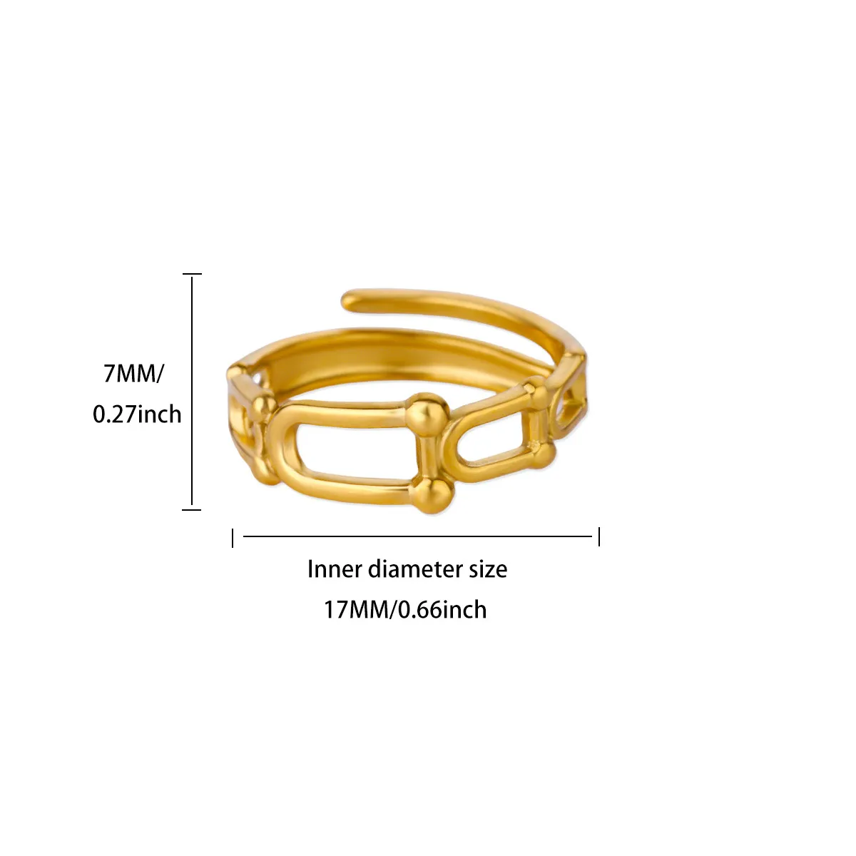 Ring for Women Gold Plated Stainless Steel
