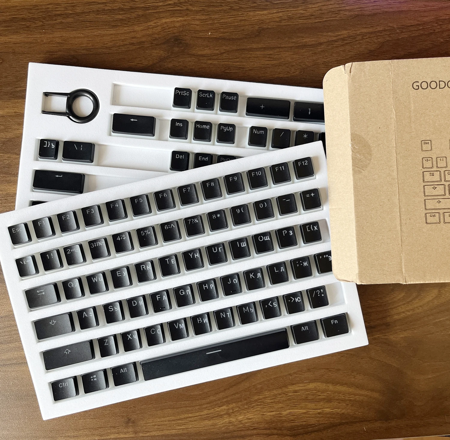 Russo Layout Pudim Keycap Teclado Mecânico Inglês e Russo Keycaps Oem Altura 60 87 104 - Imagem 6