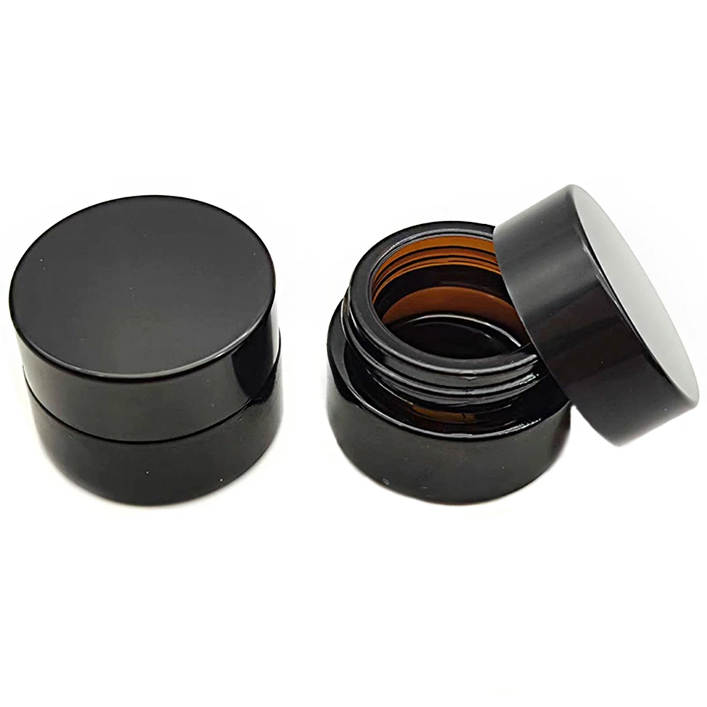 20Pcs Glass Jar Dark Storage Box Jars Face Cream Bottle Cosmetics Container Makeup Case Eye Creams Can Pot Smoking Accessories 5