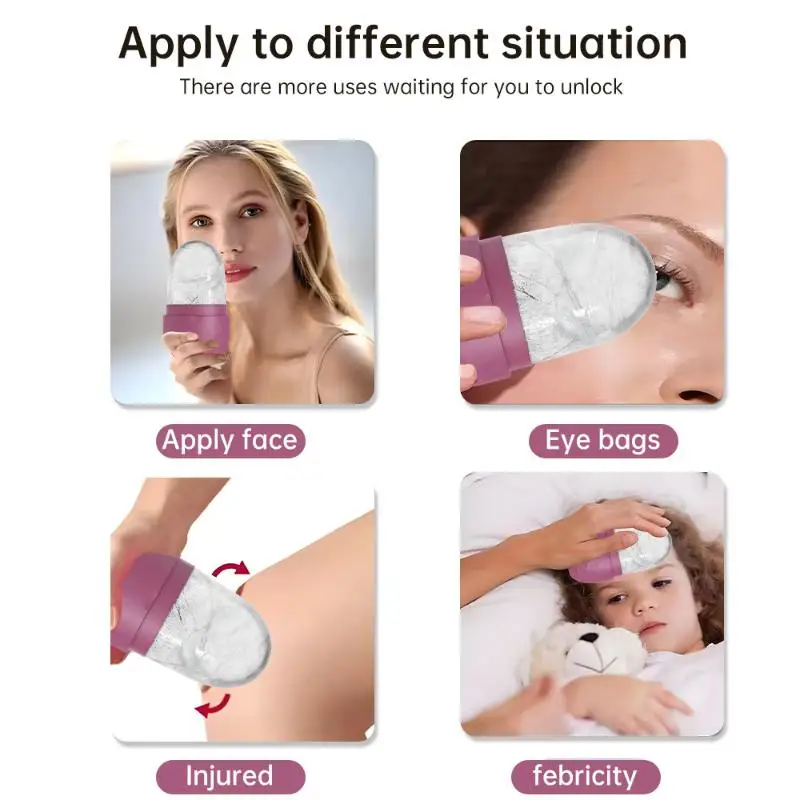Eisroller für Gesicht & Augen, Gesichtsmassage-Silikon-Eisform für Gesichtsschönheit, straffende Gesichtsmassage, wiederverwendbare Hautpflege-Tools – Detail 10