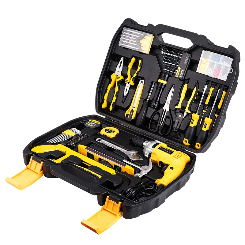 

Toolbox set, household electric drill set, electrician and carpenter multifunctional hardware maintenance tool set, complete set