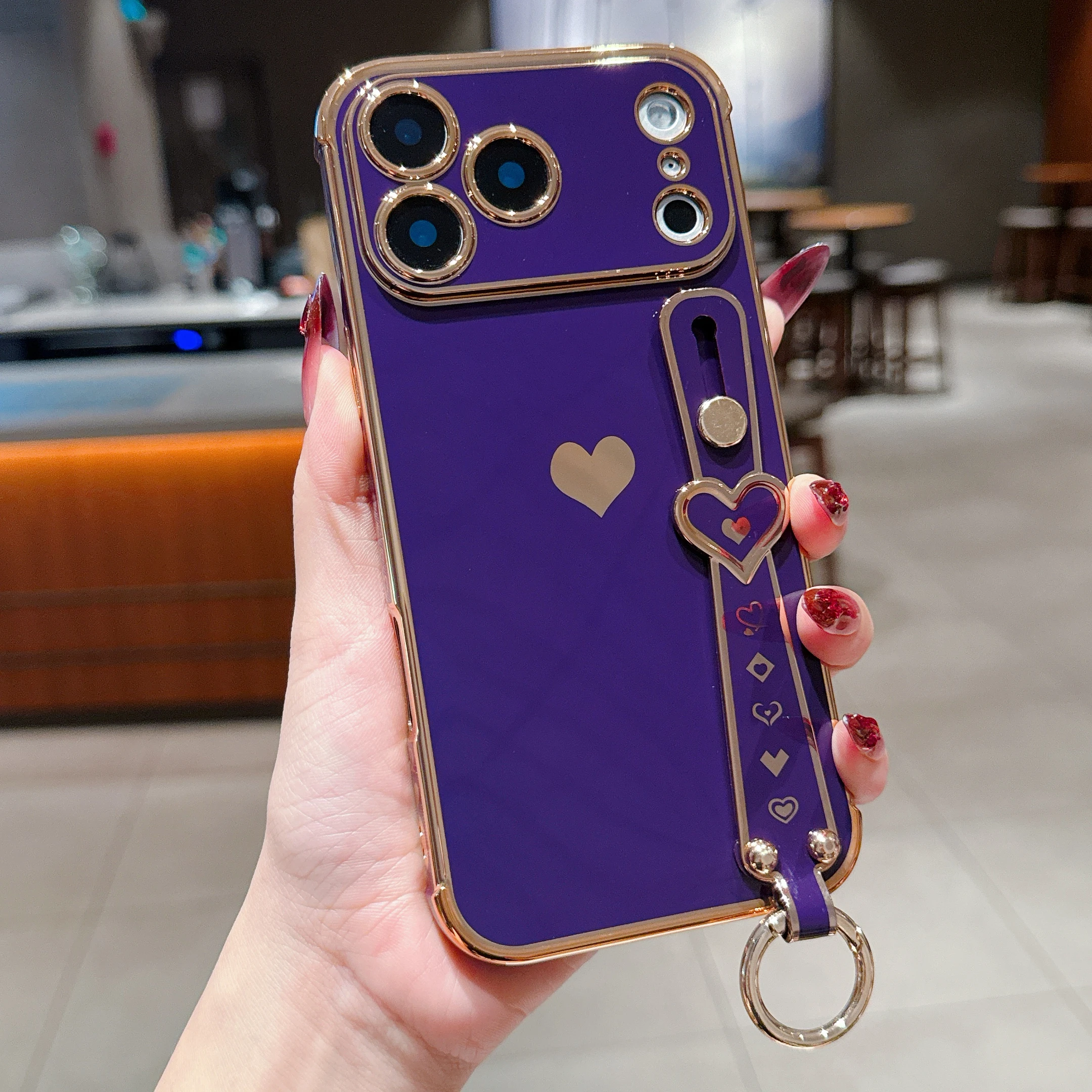 Love Heart Wrist Strap Case - Premium Fashion Smartphone Cover