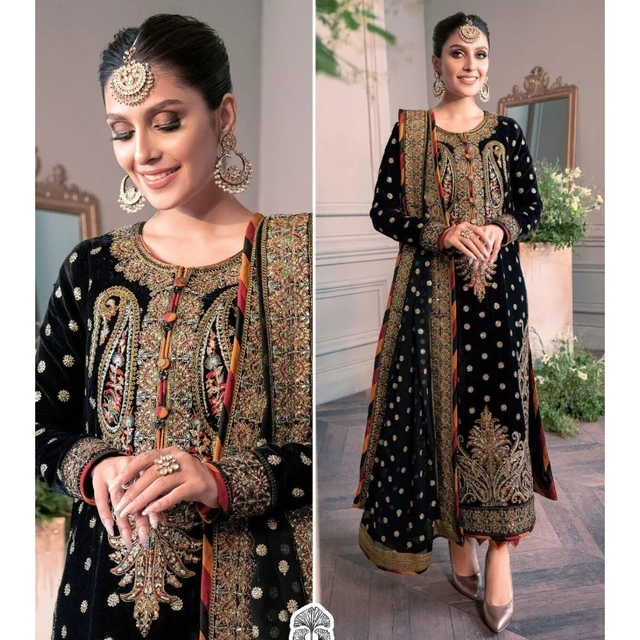 Buy Slate Grey Dress Material - Unstitched salwar suit- ladies salwar suit  -Karagiri – Karagiri Global