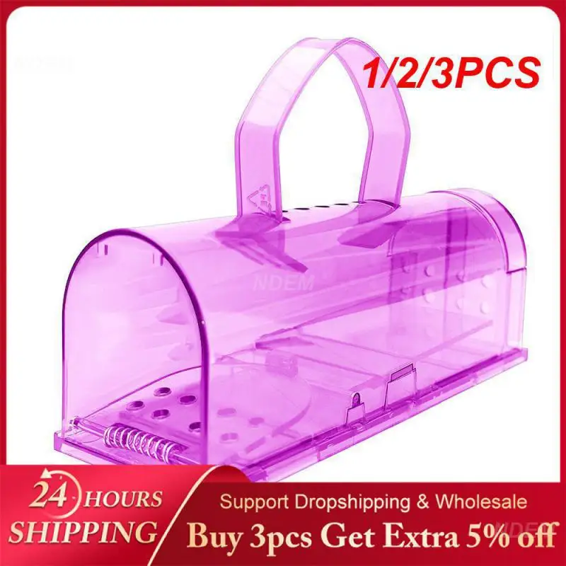 

1/2/3PCS Rat Trap Plastic Household Pest Control Mousetrap Small Rat Cage Transparent Material Multiple Colors