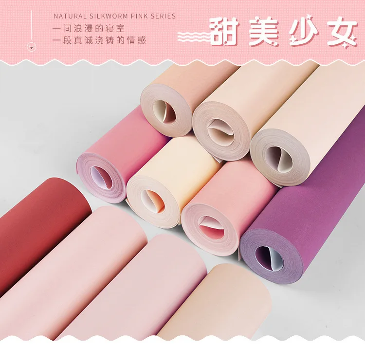 

Светильник-розовые нетканые обои в скандинавском стиле, однотонные Розовые Обои для девочек, принцесс, для детской комнаты, спальни, гостиной, фоновая стена