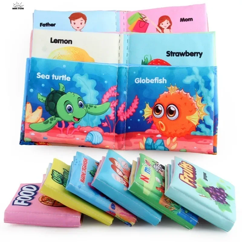 1PC Baby Cloth Book Kids Infant Early Learning Educational Animal Tails Fabric Books Develop Cognize Reading Puzzle Book Toys 3