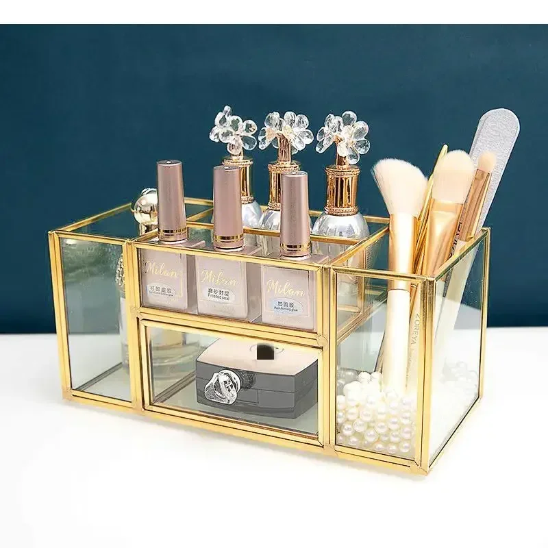 

Стеклянный Органайзер, ручка для косметики, ящик для инструментов, стойка для хранения, стойка для помады, кистей, пномбак, макияж