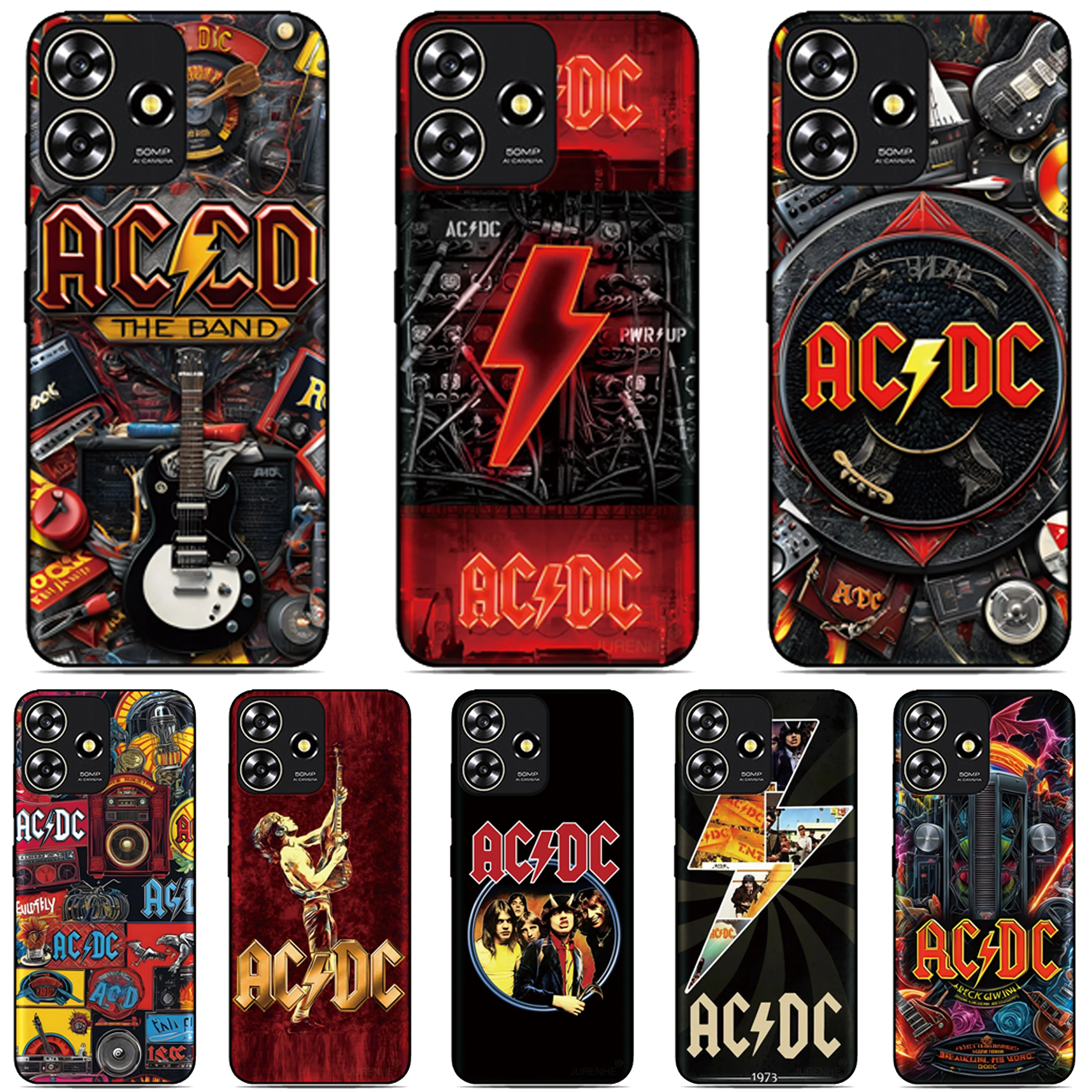 AC-DC Band Inspired Phone Case with Music Cover Design